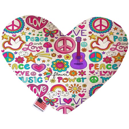 Mirage Pet Products Hippy Love Canvas Heart Dog Toy 8 in. 1221-CTYHT8